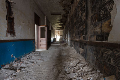 Empty corridor in abandoned building