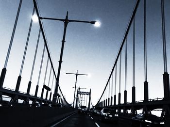 Suspension bridge over river