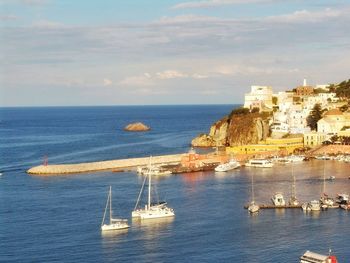 High angle view of sea against sky