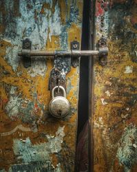 Close-up of rusty metal door