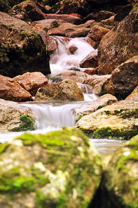 Scenic view of waterfall