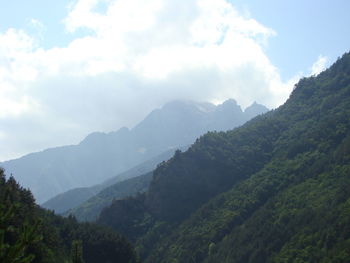 Scenic view of mountains against sky