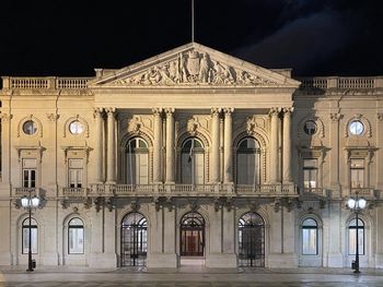 Low angle view of building at night