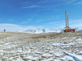 Scenic view of snow covered landscape