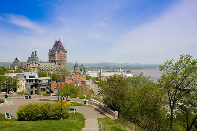 View of cathedral in city against sky