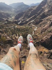 Low section of person on mountain