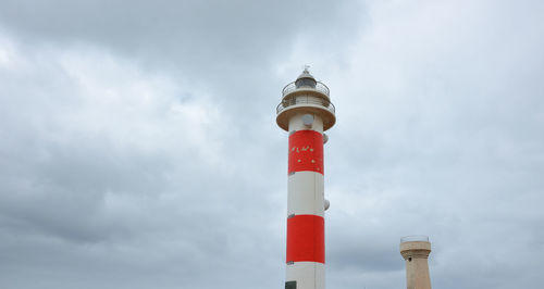 Low angle view of lighthouse against sky