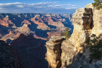 View of rock formations against sky