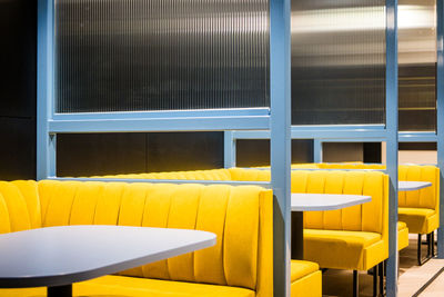 Empty chair in modern building