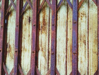 Full frame shot of rusty metal fence