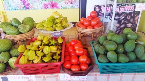 Vegetables for sale at market stall