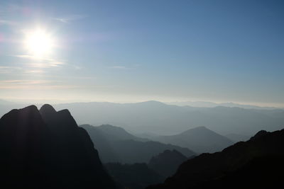 Silhouette mountains against sky during sunset