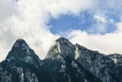 Low angle view of mountains against sky