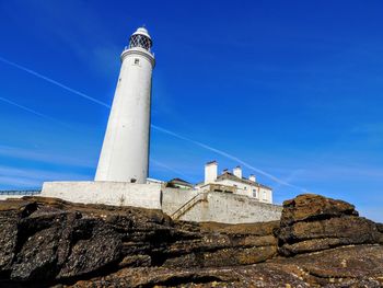 Low angle view of lighthouse against sky