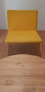 Empty chair on table at home