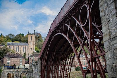 Low angle view of old building against sky