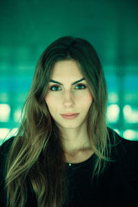 Close-up portrait of young woman