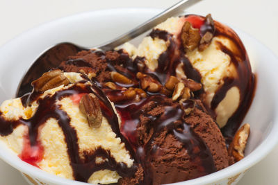 Close-up of meal served in bowl