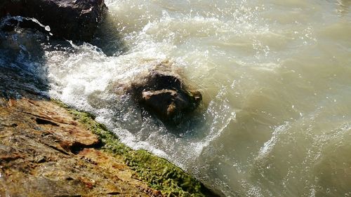 High angle view of splashing water