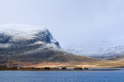 Mountain against sky during winter