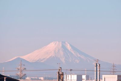 Scenic view of mountains against clear sky