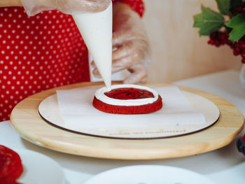 Directly above shot of cake on table