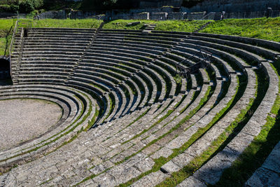 View of old roman ruins in fiesole 