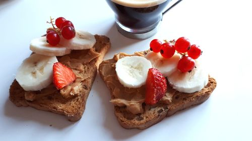 Close-up of breakfast served in plate