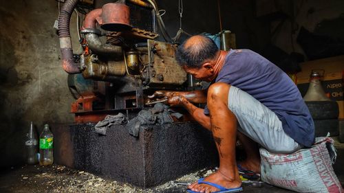 Man working at construction site