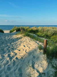 Scenic view of beach against sky