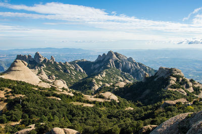 Scenic view of rocky mountains against sky