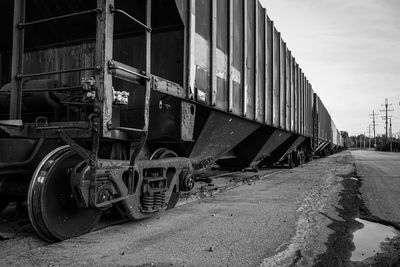 Abandoned factory against sky