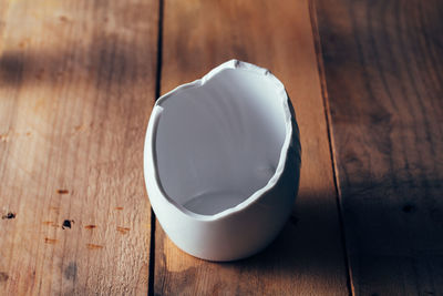 High angle view of coffee on table