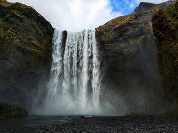 Scenic view of waterfall