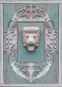 Close-up of old door knocker