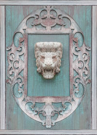 Close-up of old door knocker