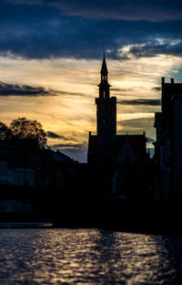 View of church at sunset