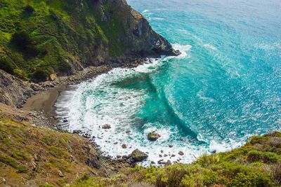 High angle view of sea shore