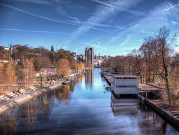 Reflection of built structures in water