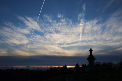 Silhouette of trees at sunset