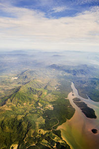 Aerial view of sea against sky