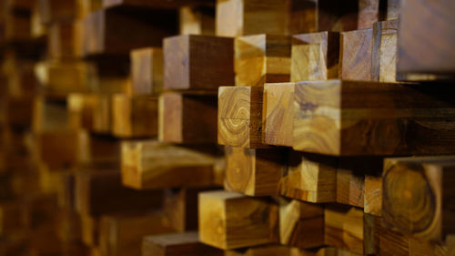 Close-up of stack of wood