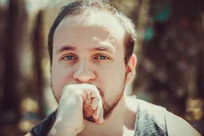 Close-up portrait of young man