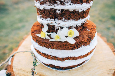 Close-up of cake on table