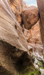 Low angle view of rock formations