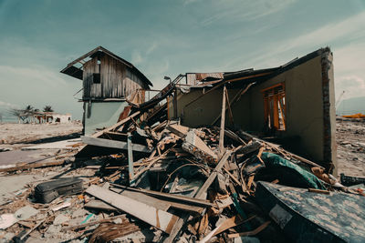 Abandoned built structure against sky