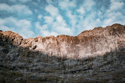 Low angle view of mountain against sky