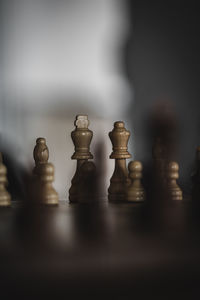 Close-up of chess pieces