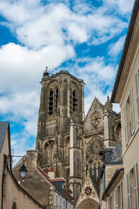 Low angle view of historic building against sky in city