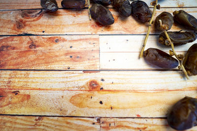 High angle view of food on table